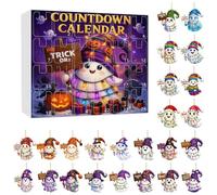 2025 Halloween 2D Ornaments Countdown Set,Halloween Countdown Calender,2025 With Halloweens Pendents,Christmas Tr Box Advent