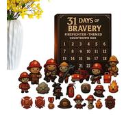 2025 Halloween Advent - 2025 Christmas Advent 31 Days Firefighter Calendar | Home Decor for Holiday Bag Backpack Adults Kids Teens Birthday Entryway Shelves Fireplace Window