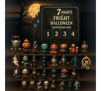 2025 Halloween Advent Calendar - 31 Nights of Fright Countdown Box with Horror Figurines, Spooky Collectible Decorations for Halloween Party Gift (7days)