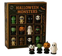 2025 Halloween Advent Figurines - 12 Days of Spooky Countdown Calendar Figurines | Festive Home Decor Desk Display Ornament for Teens Women Children Teenagers Men Family