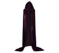 2025 Halloween Costume Women's Unisex Halloween Grim Cape/Witch Cape/Princess Velvet Cape in Stock (Purple, 100)