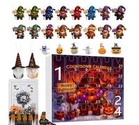 2025 Halloween Count Down Calendar,24-Day Count Down to Halloween Gnome Cow Calendar - 2D Acrylic 3D Resin Decoration Keepsake for Kids Boys Girls Adults Wall Mantel Tree