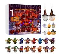 2025 Halloween Count Down Calendar, 24-Day Gnome Countdown Calendar for Halloween, 2D Acrylic 3D Resin Decoration Keepsake for Kids Boys Girls Adults Wall Mantel Tree