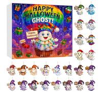 2025 Halloween Countdown Advent Calendar with Adorable 2D Ghosts - Spooky Cute Ghost Design with Doors & Ornaments, Kids Fun Counting Gift & Home Decor (A)
