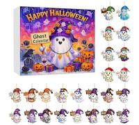 2025 Halloween Countdown Calendar,2D Acrylic 24 Days Advent Calendar Ghost Bubble Bath Ornament Advent Calendars,Cute Spooky Mystery Ghost Reading Book Decor,Funny Ghost Gift for Family Friend