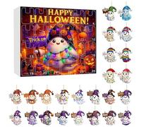 2025 Halloween Countdown Calendar,2D Acrylic 24 Days Advent Calendar Ghost Bubble Bath Ornament Advent Calendars,Cute Spooky Mystery Ghost Reading Book Decor,Funny Ghost Gift for Family Friend