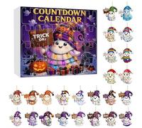 2025 Halloween Countdown Calendar,2D Acrylic 24 Days Advent Calendar Ghost Bubble Bath Ornament Advent Calendars,Cute Spooky Mystery Ghost Reading Book Decor,Funny Ghost Gift for Family Friend
