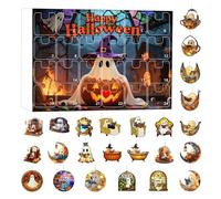 2025 Halloween Ghost Advent Calendar,24 Days 2D Acrylic Hanging Ornaments,Spooky Cute Ghost Reading Countdown Decor for Wall/Door/Party, Collectors & Halloween Lovers Essential (02)
