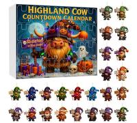 2025 Halloween Ghost Countdown Calendar - 24-Day Advent Ornament with 2D Acrylic Design, Spooky Reading Ghost Decorations for Christmas Tree, Halloween Wall/Tree Hanging Decor (Blue-4, 32.5x29cm)