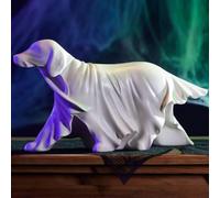 2025 Halloween Ghost Dog Figurine with Night Light,3D Spooky Ghosts Dogs Figurine, Ghosts Walking Dog Statues for Home Tabletop Decor, Ghosts Party & Halloween Decorations,Dogs Lovers Gift (White, S)