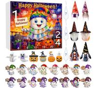 2025 Halloween Gnome Advent Calendar, 24-Day 2D Mini Gnome Ornament Toys, Festive Countdown Decor for Kids Adults, Pre-Halloween Surprise for Family Fun