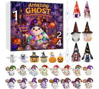2025 Halloween Gnome Advent Calendar, 24-Day 2D Mini Gnome Ornament Toys, Festive Countdown Decor for Kids Adults, Pre-Halloween Surprise for Family Fun