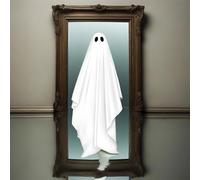 2025 Halloween Hologram Ghost Mirror Stickers, Spooky Scary Ghosts for Halloween Decor Indoor, Hallowmas Party Supplies, Halloweens Room Decor (B)