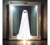 2025 Halloween Hologram Ghost Mirror Stickers, Spooky Scary Ghosts for Halloween Decor Indoor, Hallowmas Party Supplies, Halloweens Room Decor (C)
