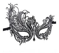 2025 Halloween mask Phantom Metal Party Mask Halloween Masquerade Makeup Hollow Swan Mask Rhinestone Phoenix Eye Mask