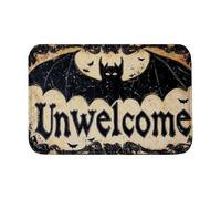 2025 Halloween Unwelcome Bat Doormat, Gothic Entrance Doormats Home Porch Halloween, Bats Front Door Mat, Home Floor Mats Nonslip Washable Decorative Rug, and Stylish Idea Rainproof (B, One Size)