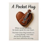 2025 Handcrafted Music Pocket Hugs - Portable Music Pockets Hug Collection | Heart-Shaped Guitar Pocket Keepsake with Inspirational Present Cards for Musics Lovers, Musicians (Guitar)