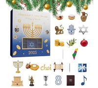 2025 Hanukkah Countdown Calendar - 2D Flat Acrylic Ornament, 24 Day Holiday Decoration, Interactive Menorah & Star of David Design, Fun Daily Countdown for Wife Husband Son Daughter