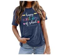 2025 Happy Last Day of School Shirt Teacher Shirt Graduation T-Shirt Appreciation Gift Teacher Life Top My Orders Display, navy, XXL