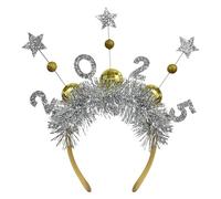2025 Happy New Year Headwear Headband Gold Silver Hair Bands Glitter Headwear Festival Costume Accessories Hair Accessories for Adults and