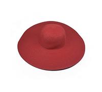 2025-Hat Straw HatSummer HatFolable Floppy Wide-Brim Sun Beach Women's Cap Baseball Caps Shelf for Baseball Caps (Red, One Size)