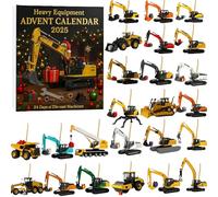 2025 Heavy Equipment Advent Calendar, 24 Die-Cut Construction Vehicle Ornaments, Mini Excavator & Machinery Christmas Countdown Calendar, Gift for Collectors & Builders