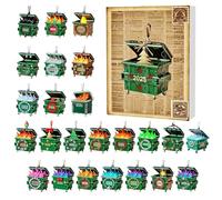 2025 Holiday Advent Calendar -24-Day Digital Format Collectible Home Decor Ornament | Acrylic Countdown Calendar for Family Holiday Tradition & Christmas Decoration (Green-3)