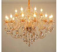 2025 Home Decor Modern White Ceiling Hanging Light Hotel Luxury Crystal Chandelier Living Dining Room Pendant Lamps Bedroom(Amber,3 Heads_White Light)