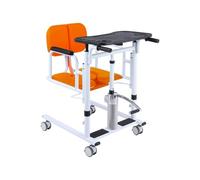 2025 Home Patient Lift Transfer Chair, Multifunctional Patient Lift Wheelchair Split seat, Toilet Transfer Chair with Cushion, Hydraulic Lift Nursing car for The Elderly(Orange)