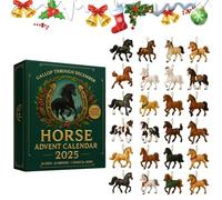 2025 Horse Advent Calendar, 24 Days Countdown Calendar with 24 Horses Figurines, Gallop Through December, 2D Acrylic Horse Hanging Pendants For Christmas Tree Ornaments (Countdown Calendar-08)