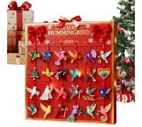 2025 Hummingbird Countdown Calendar - 2D Acrylic 24 Days Colorful Pendants | Interactive Nature Exploration, Christmas Calendar Pendant | for Home Car Holiday Birthday Party Offices School Garden