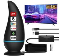 2025 Indoor TV Aerial - Freeview Antenna with Signal Booster, Magnetic Base, Portable Design for 4K/1080P HD Channels