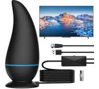 2025 Indoor TV Aerial, Freeview Antenna with Signal Booster, Portable Design for 4K/1080P HD Channels, 4-meter line, Plug and Play, Compatible with All TVs and Digital Receivers