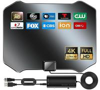 2025 Indoor TV Antenna, 1900+ Miles Range Digital Antenna for Smart TV for Local Channels, HDTV Antenna with Amplifier Signal Booster Support 8K 4K 1080p