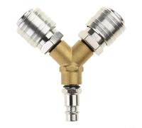2025 Industrial-Grade Compressed Air Distributor (8x8.5cm) - Nickel-Plated Brass Dual Tool Connector | 1/4" & NW7.2 European Standard | 200PSI/20Bar Pressure | -40°C To 121°C Range(Nickel Plating)
