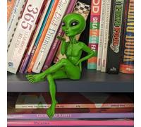2025 Ingredientp Funny Alien Artwork, Beer Drinking Alien statue, Hilarious Desk Decor for Adults, Unique Home Novelty Collectibles, Male Hang Loose Beer Drinking Ledge Lounger Funny Home(The Flirty)
