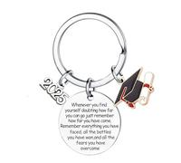 2025 Inspirational Keyring Graduation Gifts for Her Him Class of 2025 Graduation Keyring Inspirational Gifts for Women Men University College Middle High School Graduate Brave Keychain Accessory