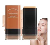 2025 Instant Concealing Foundation Stick With Built-In Brush, 2-in-1 Luxury Anti-Wrinkle Foudation Stick, Double Head Foundation Make-Up Stick, Eraser Foundation Stick (01# Ivory White)