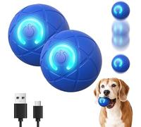 2025 Interactive Dog Ball Toy,New Upgrade Automatic Rolling Ball Interactive Pet Balls Shaky Toy, Self Moving Smart Jumping Electric Balls for Pets Indoor Outdoor Fun (Blue*2)