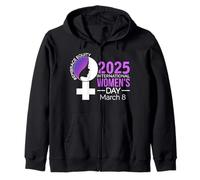 2025 International Women's Day March 8 Embrace Equity Zip Hoodie