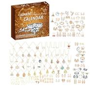 2025 Jewelry Advent Calendar for Women Teenage Girls, Christmas Gifts Necklaces, Rings, Earrings - 24 Days of Holiday Countdown, Xmas Surprise Gift for Daughter (Brown)