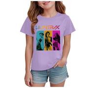 2025 K-Kpop D-Demon H-Hunters Shirt for Girls Kids Top Graphic T-Shirt Anime Printed Top Summer Short Leeves Graphic Tee Tops Mir a Zoe y Cosplay H-Huntr/X Girls T-Shirt Fashion Huntrix Halloween