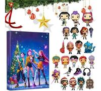 2025 K-POP Advent Calendar, 24pc Cute Keychains Huntrix Rumi Mira Zoey Jinu Saja Boys Merch 3D Acrylic Christmas Decoration - Christmas Advent Calendar (B)