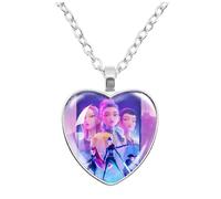 2025 K Pops Demons H-Hunters Necklace Hun trix Ru mi Sa ja Boys De rpy Ti ger K-pop D-Demon H-Hunters Merch Heart Pendant Necklace Accessories for Fans, Women, Girls Heart Pendant Necklace