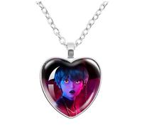 2025 K Pops Demons H-Hunters Necklace Hun trix Ru mi Sa ja Boys De rpy Ti ger K-pop D-Demon H-Hunters Merch Heart Pendant Necklace Accessories for Fans, Women, Girls Heart Pendant Necklace