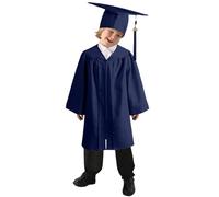 2025 Kids Graduation Gown Cap and Tassel Set Unisex Kindergarten Preschool Graduation Outfit for Boys and Girls Fancy Dress Bachelor Robe Stage Performance School Ceremonies Costume (Navy, 24/S)