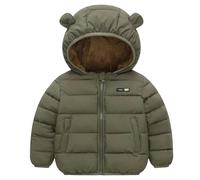 2025 Kids Winter Jacket Boys Down Coat Warm Thickened Fleece Lined Hooded Zip Up Jacket for Toddler and Children Outdoor Play Boys Magician (Army Green, 2-3 Years)