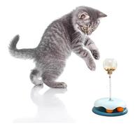 2025 KittenTreat Dispenser With Roller Track Catnip Balls, Cat Ball Toy with Treat, Cat Intellectual Stimulation Toy For Mental Stimulation and Slowing Down Feeding Speed ,Pet Food Leak Ball (Blue)
