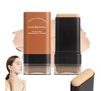 2025 Korean Hydrating Lightweight Foundation Stick with Built-In Brush, Flawless Eraser Foundation Stick, Full Coverage & Waterproof Longwear Makeup for Natural Skin Tone (01#)