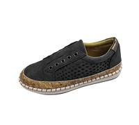 2025 Ladies Slip on Walking Shoes UK Clearance Women Plats Trainers Hollow Out Sneakers Sport Gym Running Shoes Cushioned Arch Support Running Shoes Stretch Breathable Jogging Fitness Sneakers